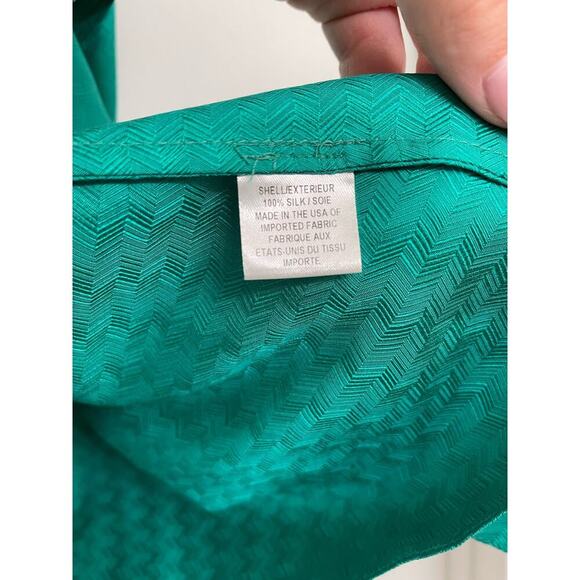 Milly 100% Silk Ruffle Dress Wedding Guest Fairycore Romantic Teal Green Sz L - Picture 4 of 9